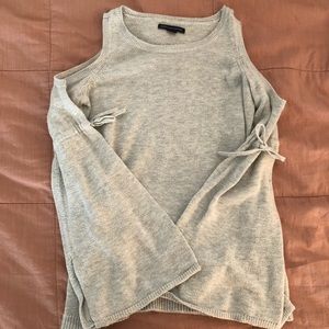 Gray Cold Shoulder Sweater